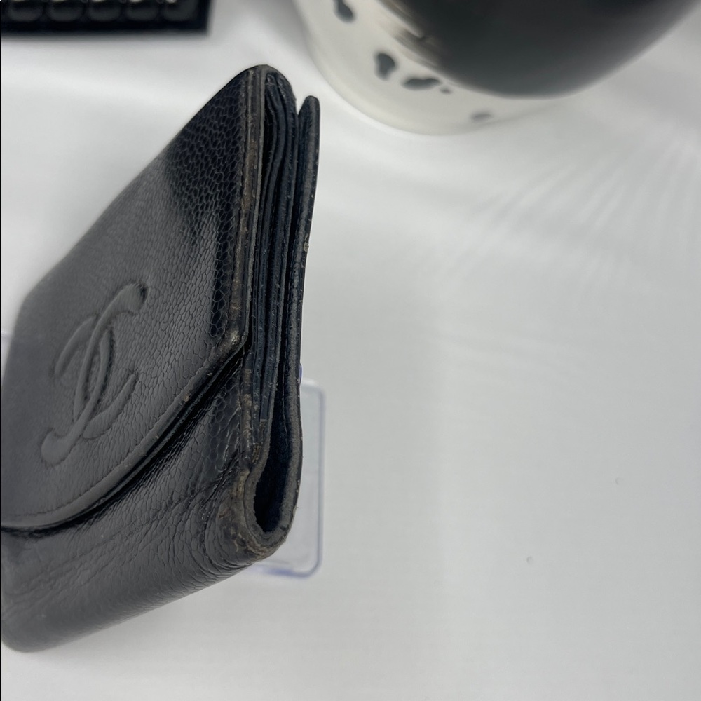 Chanel Caviar Skin Leather Bi-fold Wallet Black - Picture 12 of 14